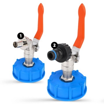 Кран для резервуара IBC емкостью 1000 л ДЛЯ МАУЗЕРА СО ШЛАНГОМ 1/2x3/4, заглушка впускного клапана