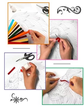 Quilling Paper Zestaw do Quillingu Paski 40x50 cm