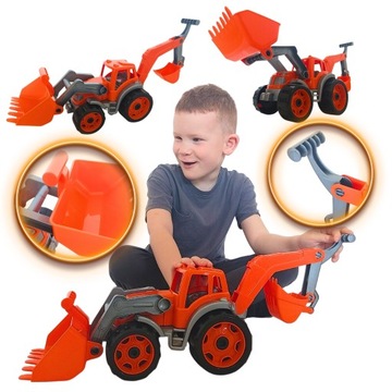 DUŻY TRAKTOR SPYCHACZ KOPARKA CIĄGNIK DLA DZIECI