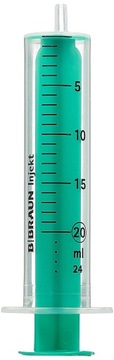 STRZYKAWKI JEDNORAZOWE Polnet Braun 20 ml 2 CZĘŚCI STRZYKAWKA ZIELONA