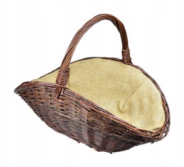 Wiklinowy KOSZ NA DREWNO koszyk do kominka XL JUTA