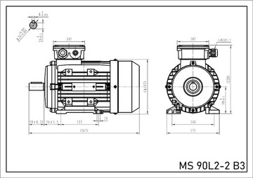 Silnik elektryczny MS 90L2-2 B3, 3 kW 2840 obr/min