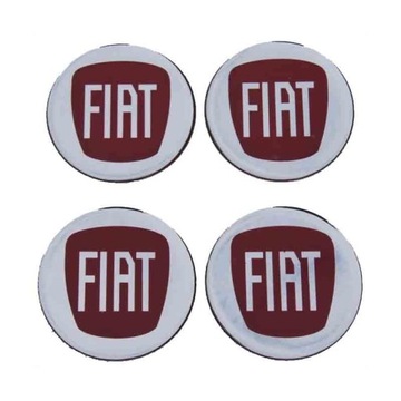 Emblemat mały Fiat czerwony na kołpak 55mm