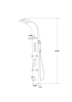 душевая панель золотого цвета, тропический душ INDES