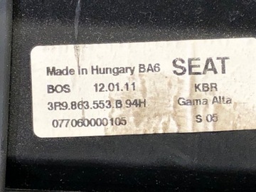 ROLETA KUFRU SEAT EXEO KOMBI 08-13 3R9863553B