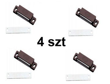 4 x Zatrzask meblowy magnetyczny brązowy 46 x15 mm