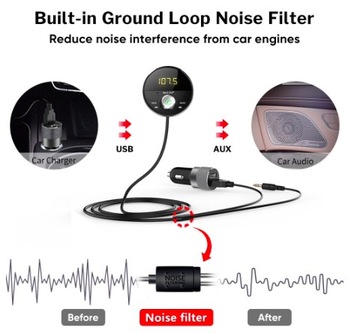 Автомобильный адаптер Bluetooth AUX, передатчик 4-в-1!