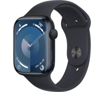 Часы APPLE Watch Series 9 с GPS, 45 мм, алюминиевый корпус Midnight, Midnight Sport B