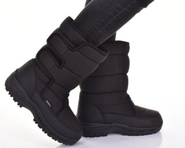 ВЫСОКИЕ СНЕЖНЫЕ БОТИНКИ НА липучках, ЖЕНСКАЯ УТЕПЛЕННАЯ ЗИМНЯЯ ОБУВЬ, ТЕПЛАЯ, МОДНАЯ