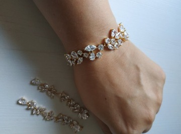 свадебный комплект ААА+ желтое золото с цирконами