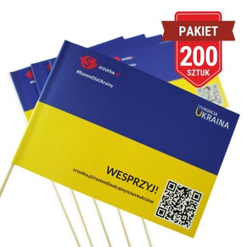 200 szt Flagi chorągiewki papierowe z nadrukiem logo na wybory targi eventy