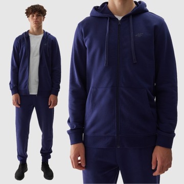 4F BLUZA MĘSKA DRESOWA SPORTOWA ROZPINANA Z KAPTUREM SS24