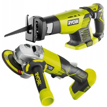 УГЛОВАЯ ШЛИФОВАЛЬНАЯ МАШИНА RYOBI 115мм R18AG + РЕЦИМЕРНАЯ ПИЛА RRS1801M АККУМУЛЯТОРНАЯ 18В