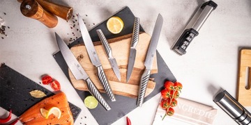 НАБОР КУХОННЫХ НОЖЕЙ НАБОР ИЗ 5 ОСТАЛЬНЫХ НОЖЕЙ