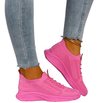 BUTY DAMSKIE SPORTOWE OBUWIE WSUWANE SIATECZKA