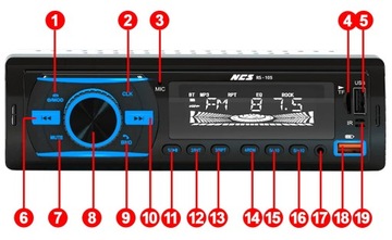 АВТОМОБИЛЬНОЕ РАДИО 1DIN USB SD BLUETOOTH МИКРОФОН