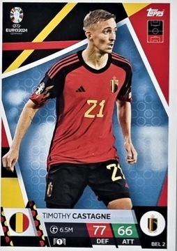 EURO 2024 TOPPS MATCH ATTAX BEL 2 TIMOTHY CASTAGNE BELGIA