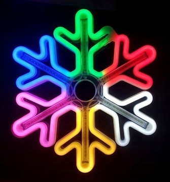 OZDOBA ŚWIĄTECZNA MULTIKOLOR LED W OKNO ŚNIEŻYNKA