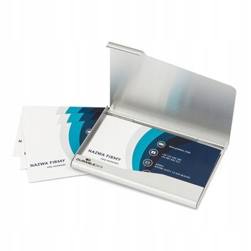 PUDEŁKO NA WIZYTÓWKI ETUI ALUMINIOWE WYSOKA JAKOŚĆ