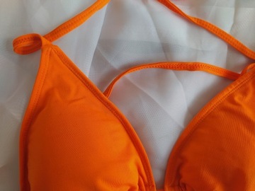 S 34 pomarańcz biustonosz kąpielowy góra bikini trójkątne miseczki wkładki