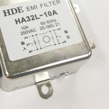 Jednofazowy filtr EMI, HA32L A 10 A 250 V 50/60 Hz Przeciwzakłóceniowy