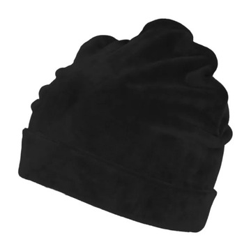W473E Ciepła pluszowa czapka damska czarna