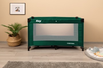 ДЕТСКАЯ ПУТЕШЕСТВЕННАЯ КРОВАТЬ, СКЛАДНАЯ ВОСПРОИЗВЕДЕНИЕ, МАТРАС, СУМКА, ЗЕЛЕНЫЙ