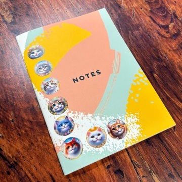 Наклейки мотивационные для детей 25мм 560 шт. 8 дизайнов, коты - весна