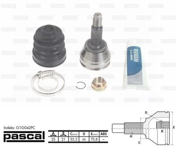 2× PASCAL G1G042PC SADA KLOUBU HŘÍDEL HNACÍ