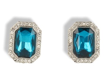 Klipsy do uszu srebrne z turkusem