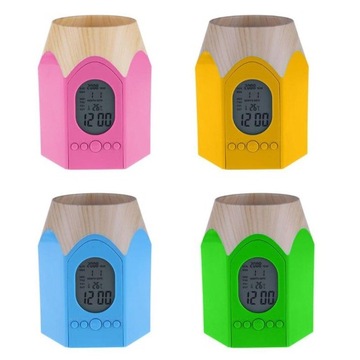 Офисный держатель для ручек, цифровой календарь, настольный органайзер, держатель для карандашей, желтый