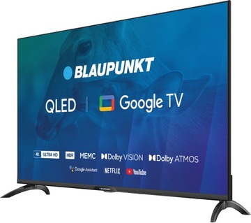 BLAUPUNKT QLED TV 43 ДЮЙМА 4K UHD GOOGLE SMART TV DVB T T2 HEVC