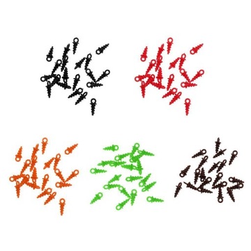 20 Pieces Carp Fishing Boilies Screw 5 Colors Peg Holder Black
