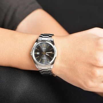 ЧАСЫ МУЖСКИЕ CASIO MTP-1302D-1A2VDF Серебряный браслет + КОРОБКА