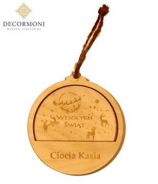 renifery choinka bombka drewniana personalizowana