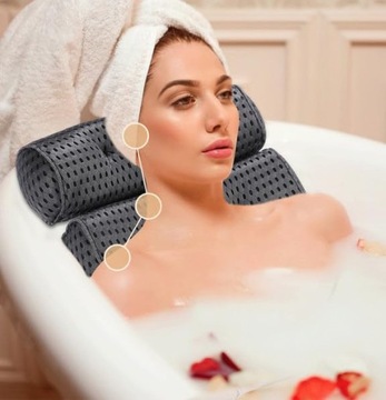 ПОДУШКА ДЛЯ ШЕИ ДЛЯ ВАННЫ, ПОДУШКА ДЛЯ ВАННЫ С 4D ВОЗДУШНОЙ СЕТКОЙ