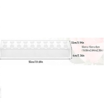 Прозрачная акриловая прямоугольная ваза для цветов, 50 см.