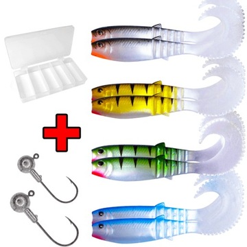 ZESTAW PRZYNĘT Sahido KILLER BITER NATURAL SET 9CM SZCZUPAK SANDACZ OKOŃ