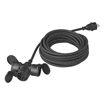 Kabel przedłużacz 230V 3 wtyki Schuko 10 m 3x2,5 mm² do przyczepy kampera