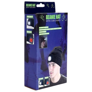 Шапка с ФОНАРЕМ, светодиодное освещение, теплый зимний налобный фонарь, изолированные батарейки.