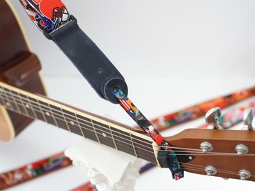 Ремень для акустической бас-гитары Кожаная подкладка с гравировкой