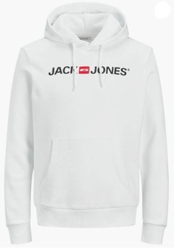 JACK&JONES BLUZA MĘSKA BIAŁA Z KAPTUREM S SPA