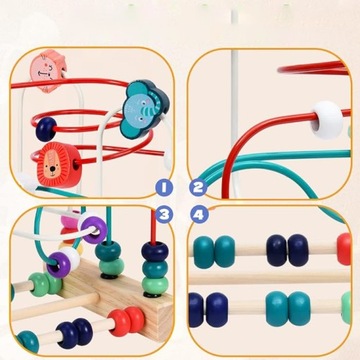 ДЕРЕВЯННЫЙ ЛАБИРИНТ МОНТЕССОРИ, БОЛЬШАЯ ПЕТЛЯ С ЖИВОТНЫМИ