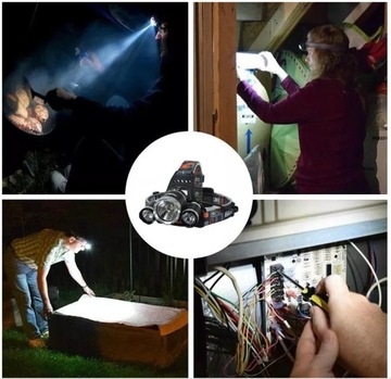 МОЩНАЯ ФАРА 3 x LED T6 АККУМУЛЯТОРНАЯ ФАРА CREE