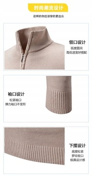 męski sweter z golfem jednolity kolor Wypoczynek