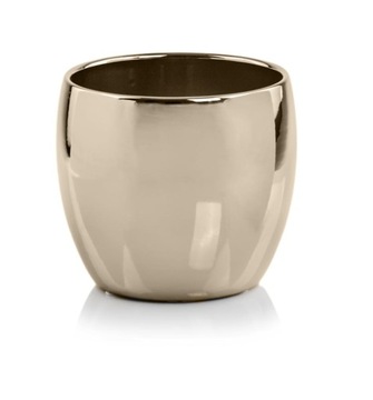 OSŁONKA DONICZKA CERAMICZNA ZŁOTA KULA OZDOBA DO KWIATÓW