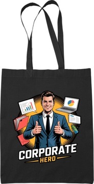 Torba corporate hero mem żart 2 Czarna
