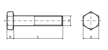 M14X80 KL.8.8 ŚRUBA DIN 931 1kg. OCYNK ŁEB 6-KĄTNY