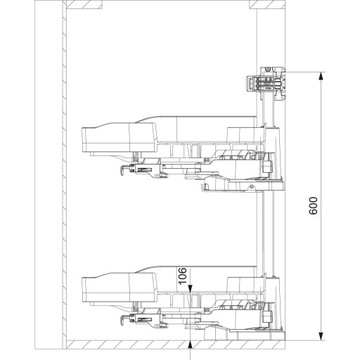 Półka narożna nerka HAFELE TRIGON 500 prawa biały
