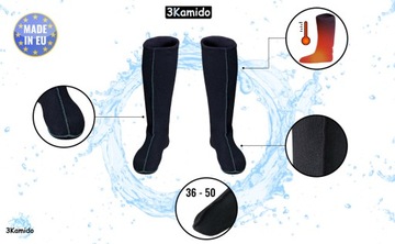 3Kamido Теплые резиновые сапоги Черный теплый 48